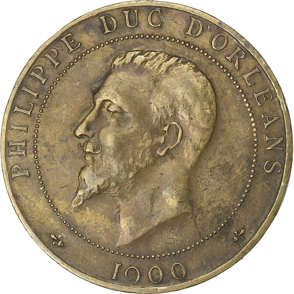 France, Token, Philippe duc d’Orléans, 1900, Brass, 