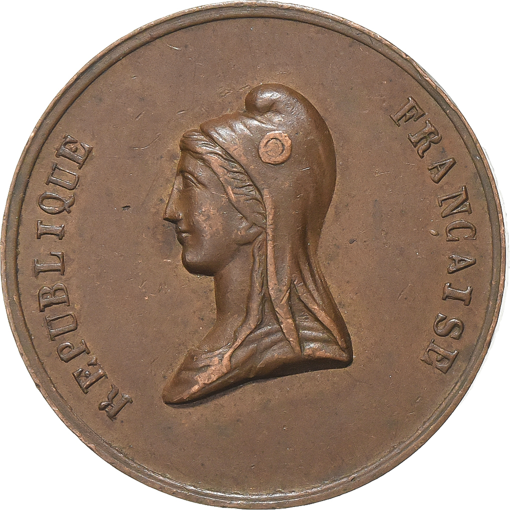 France, Medal, Fête du Champs de Mars, 1848, Copper, 