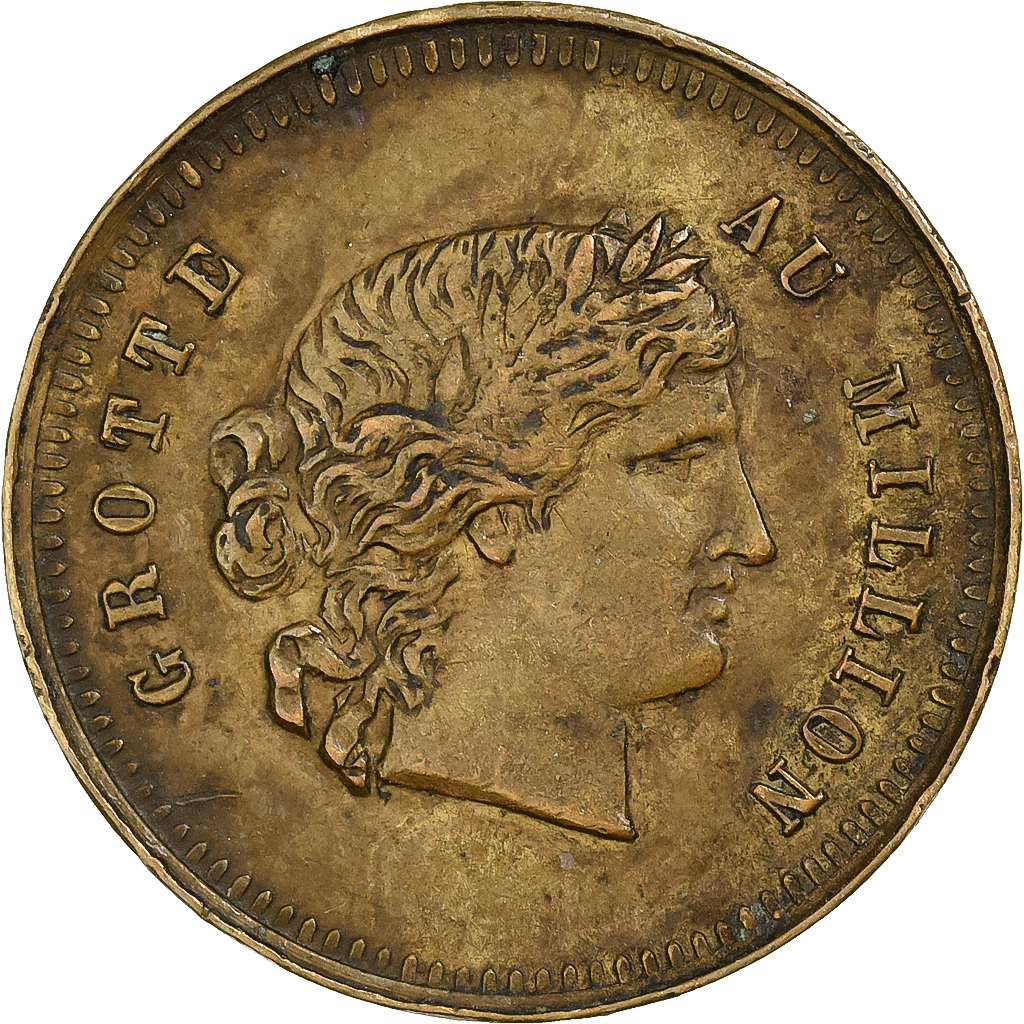 France, Medal, Napoléon III, Jeu, La Grotte au Million, Brass, 