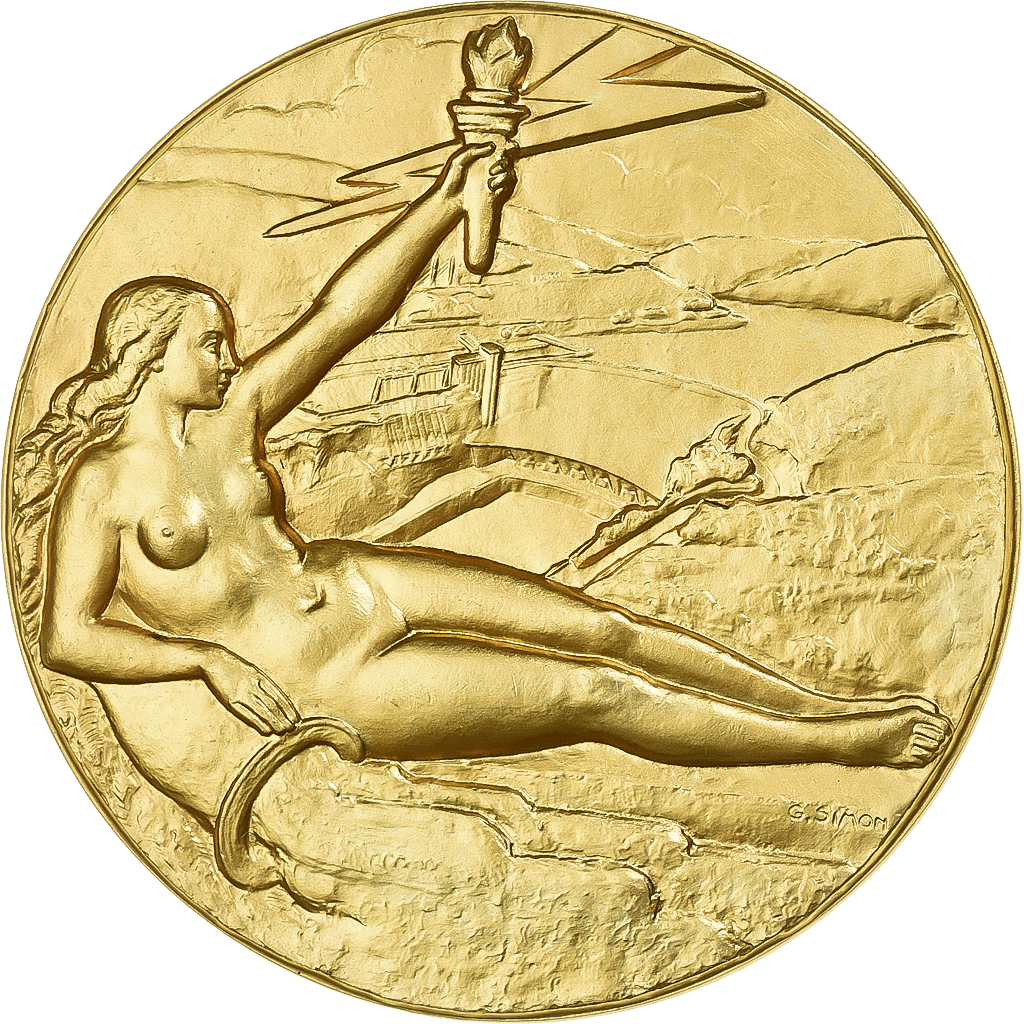 France, Medal, La Compagnie d'Electricité de Strasbourg, Vermeil, Simon, 