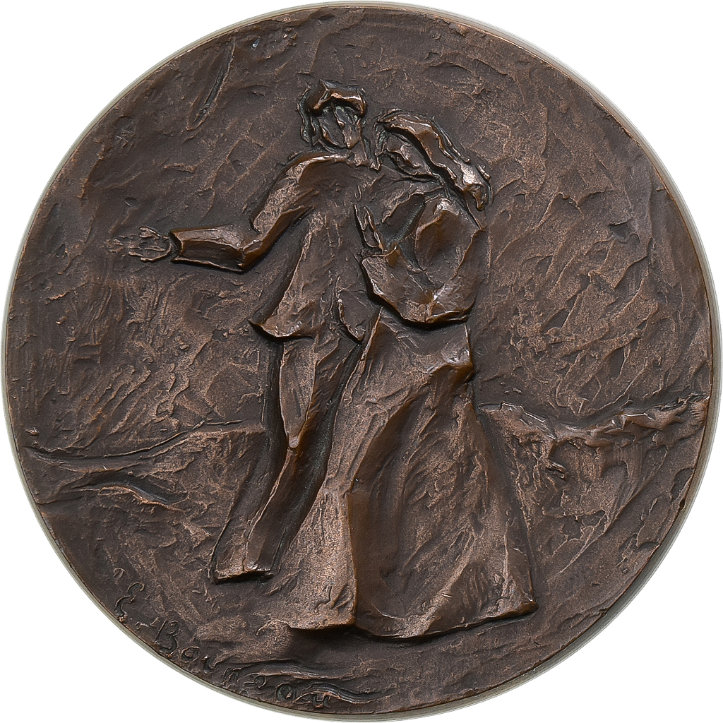 France, Medal, Le Couple, 1980, Copper, Boureau, Mariage, 