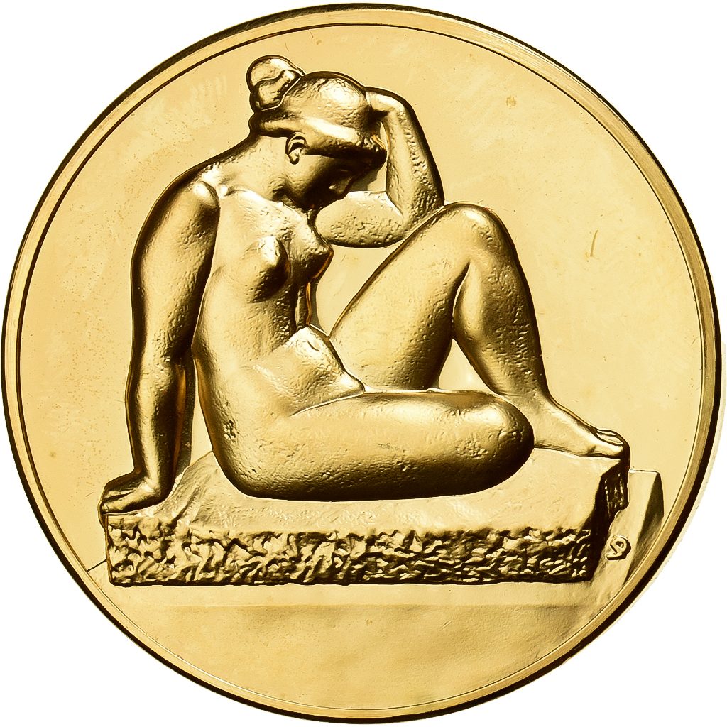 France, Medal, Méditerranée, Aristide Maillol, Gilt Bronze, 