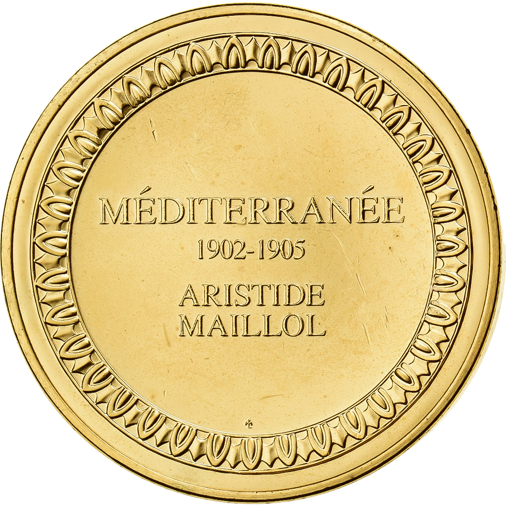 France, Medal, Méditerranée, Aristide Maillol, Gilt Bronze, 