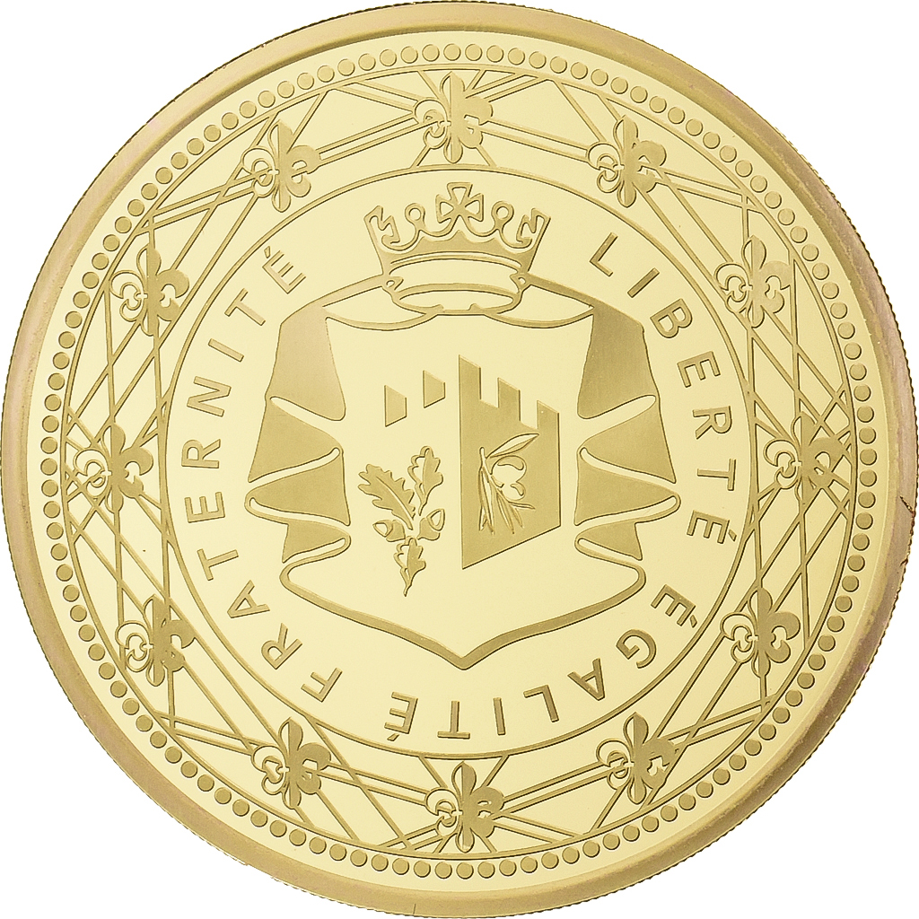 France, Medal, Le Château de Fontainebleau, Copper-Nickel Gilt, 