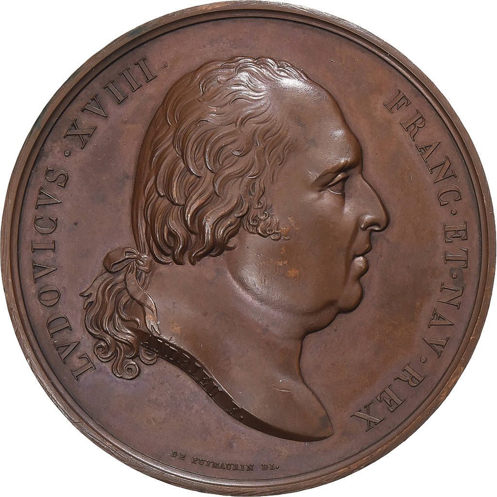 France, Medal, Seconde Entrée du Roi Louis XVIII à Paris, 1815, Bronze