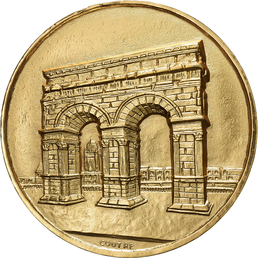 France, Medal, Ville de Saintes, Gilt Bronze, 