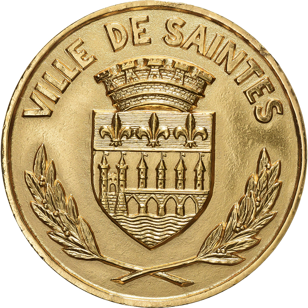France, Medal, Ville de Saintes, Gilt Bronze, 