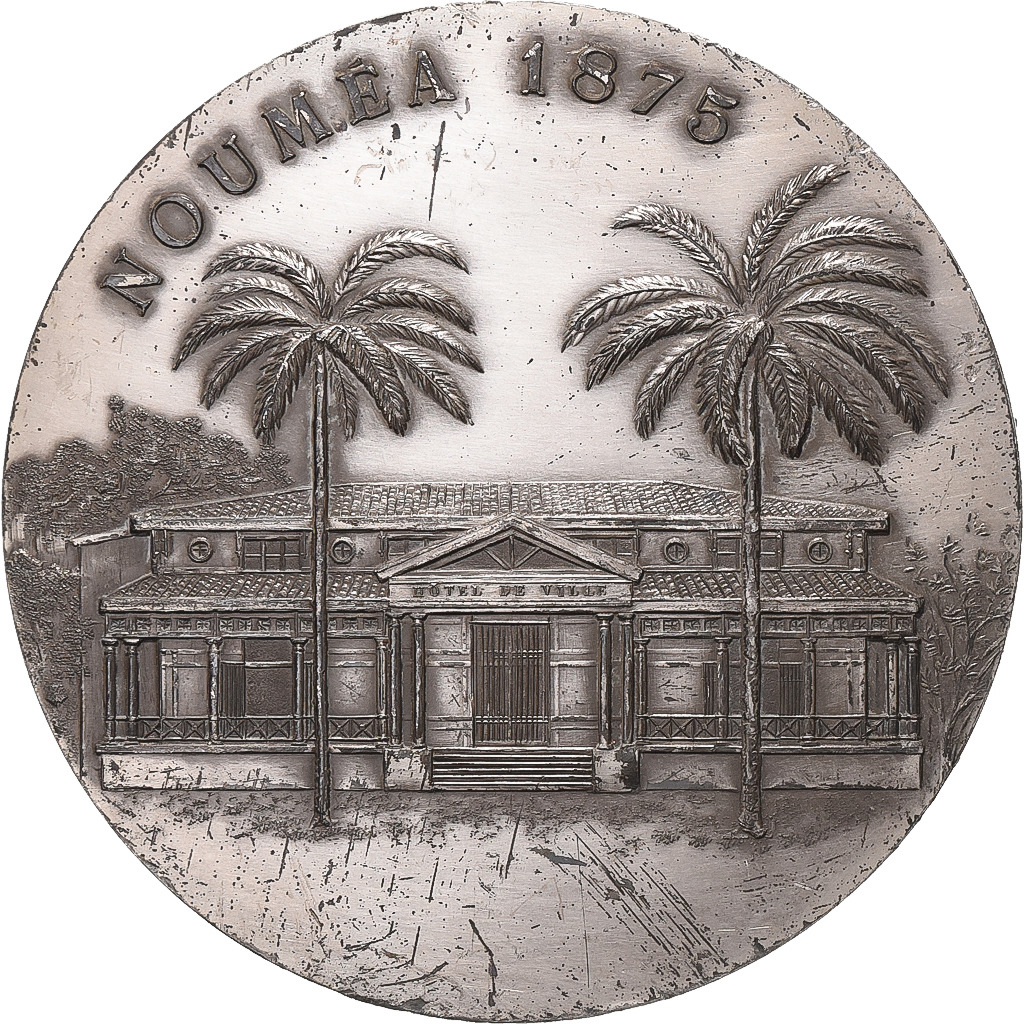 Frankrijk, Medaille, centenaire de Nouméa, 1975, Zilver, ZF