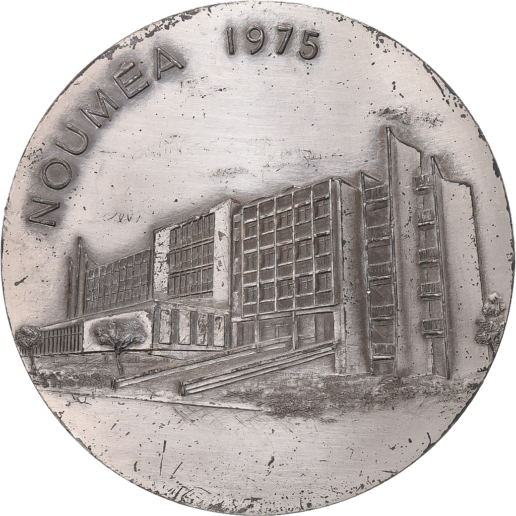 Frankrijk, Medaille, centenaire de Nouméa, 1975, Zilver, ZF