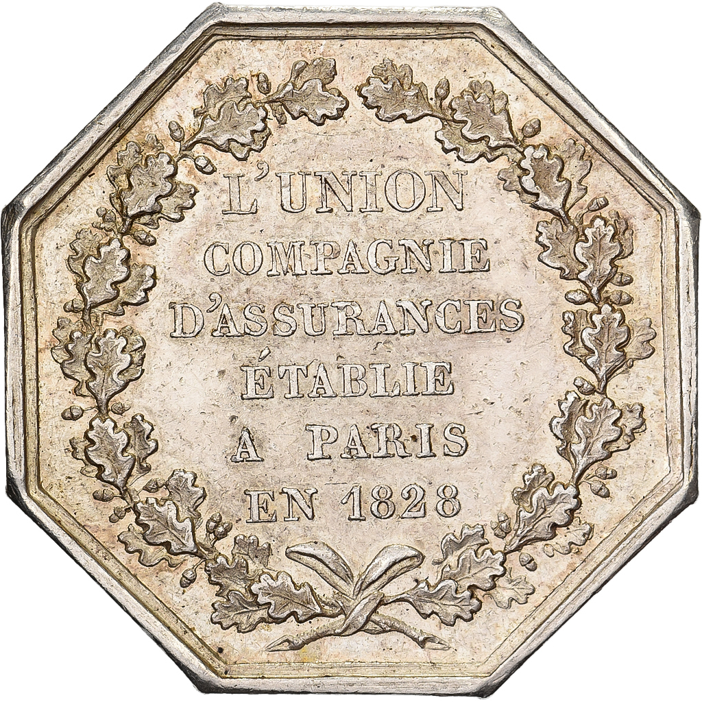France, Token, Louis Philippe I, L'Union, Compagnie d'Assurances, Paris, 1828