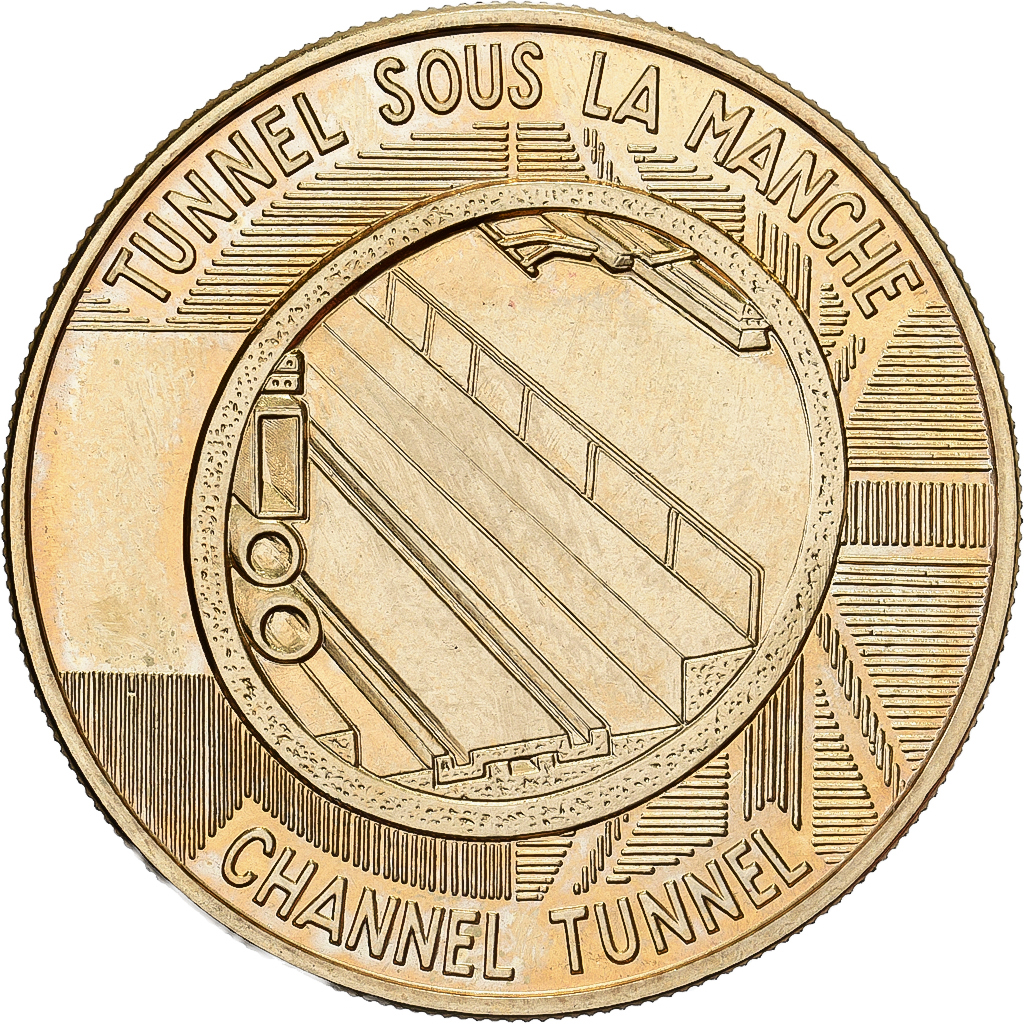 France, Medal, Tunnel sous la Manche - First Junction, 1990, Bronze, 