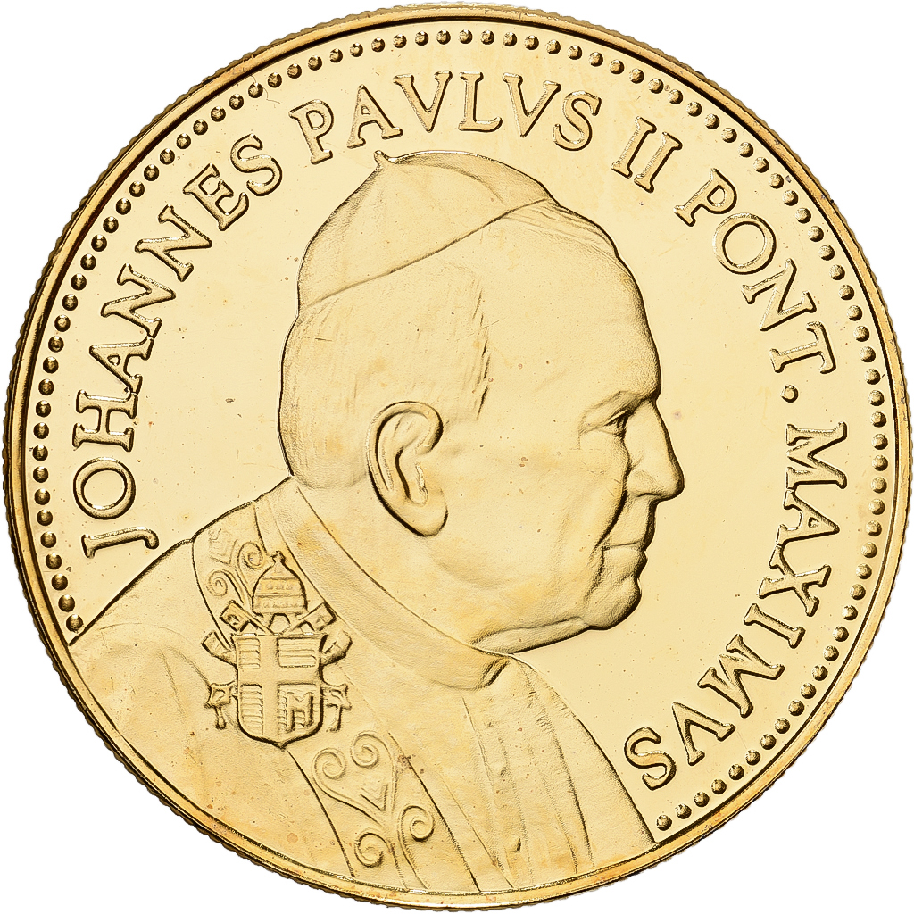 France, Medal, Le Pape Jean-Paul II à Reims, 1996, Copper-Nickel Gilt, 