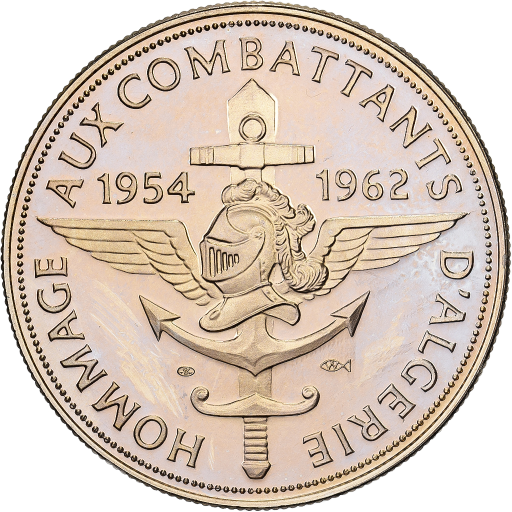 France, Medal, Hommage aux Combattants d'Algérie, 1962, Copper-nickel, 