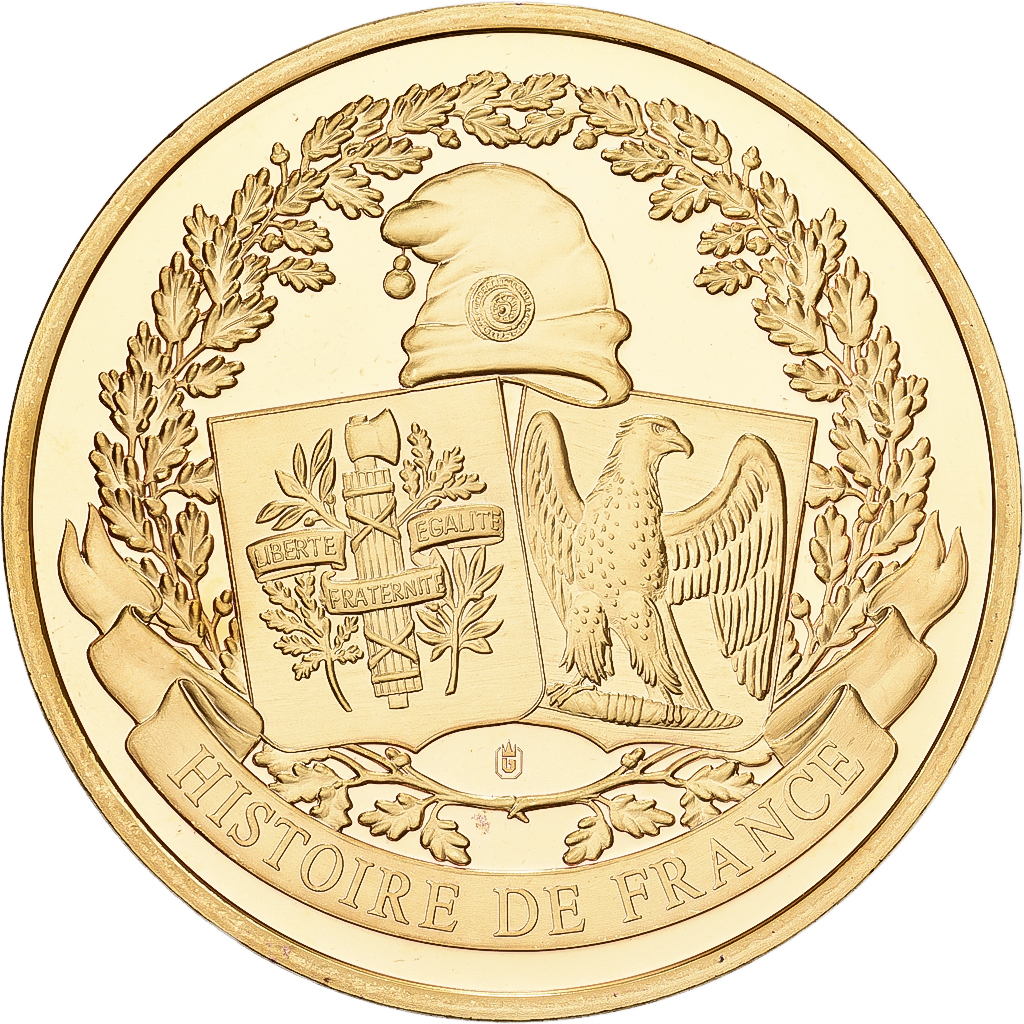 France, Medal, Histoire de France, Saint-Louis, Copper Gilt, 