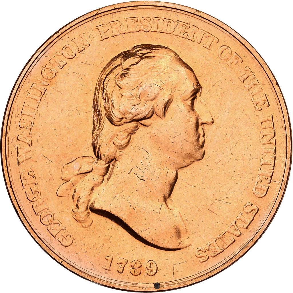 United States, Medal, Georges Washington, Peace and Friendship 1789, Copper