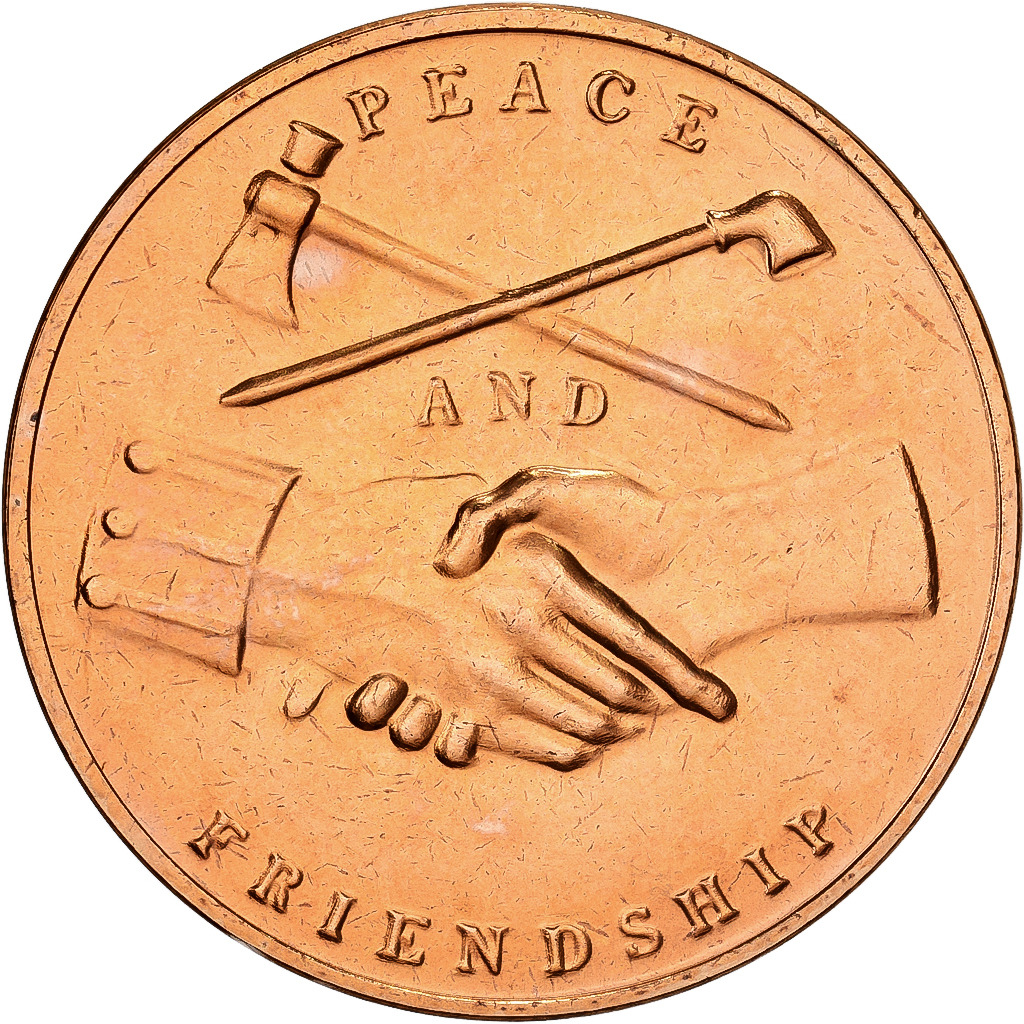 United States, Medal, Georges Washington, Peace and Friendship 1789, Copper