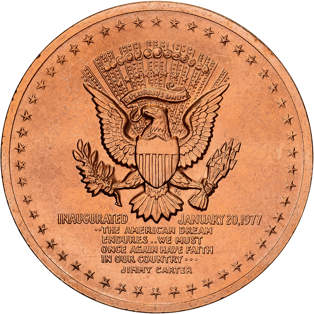 United States, Medal, Les Présidents des Etats-Unis, J. Carter, Copper
