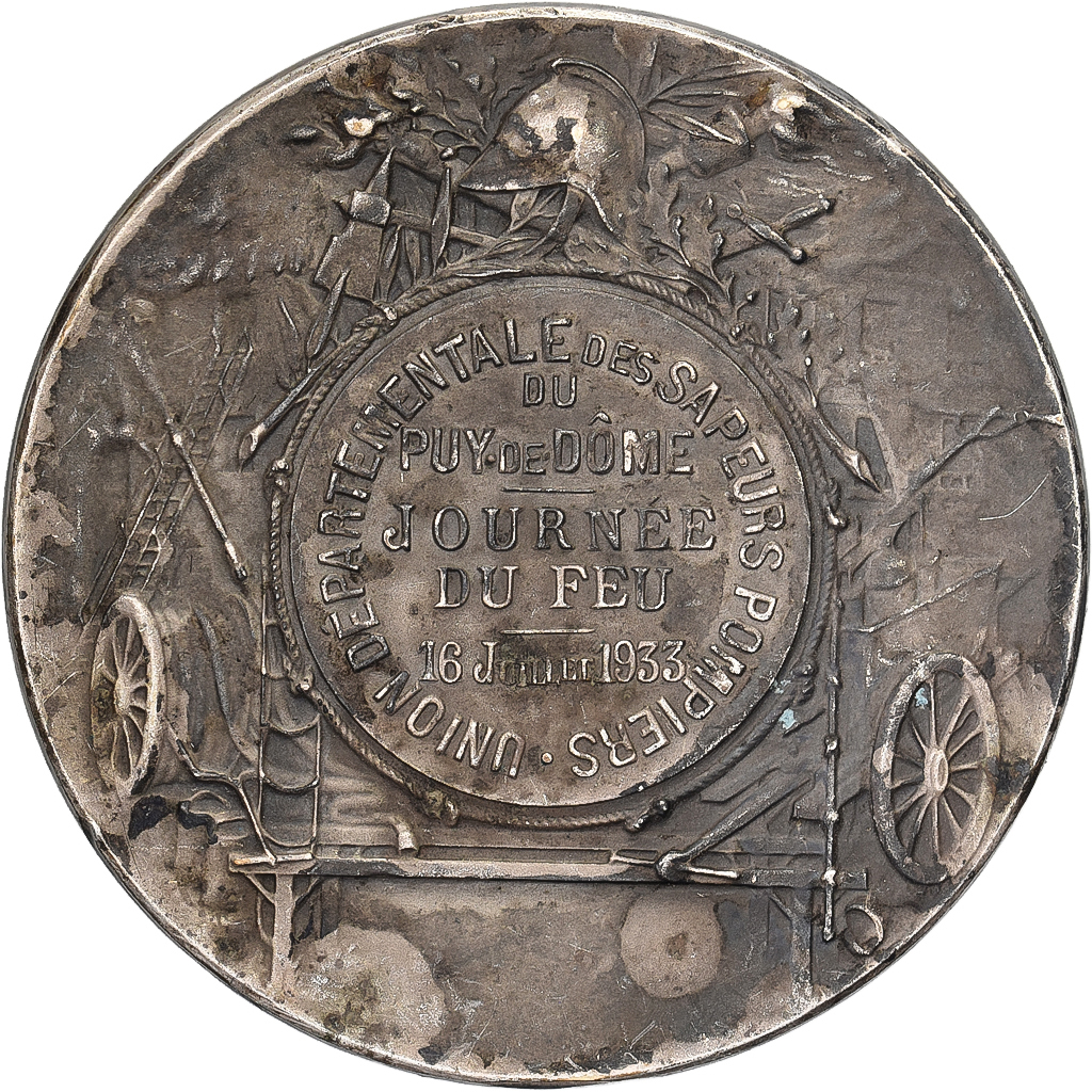 France, Medal, Union des Sapeurs-Pompiers du Puy-de-Dôme, Journée du Feu