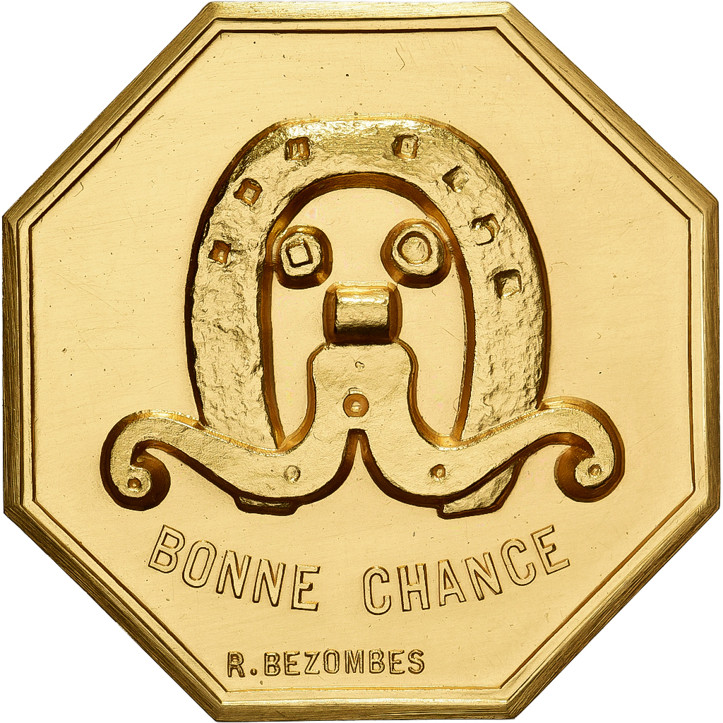 France, Token, Amour et Mariage, Voeux, Gilt Bronze, Bezombes, 