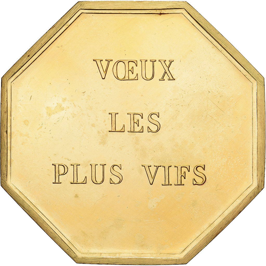 France, Token, Amour et Mariage, Voeux, Gilt Bronze, Belo, 