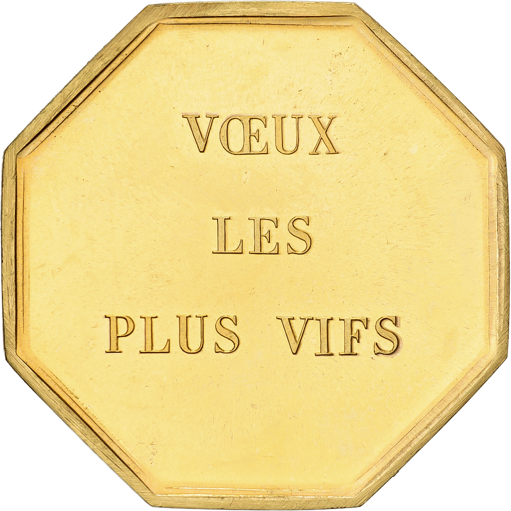 France, Token, Amour et Mariage, Voeux, Gilt Bronze, Singes, 