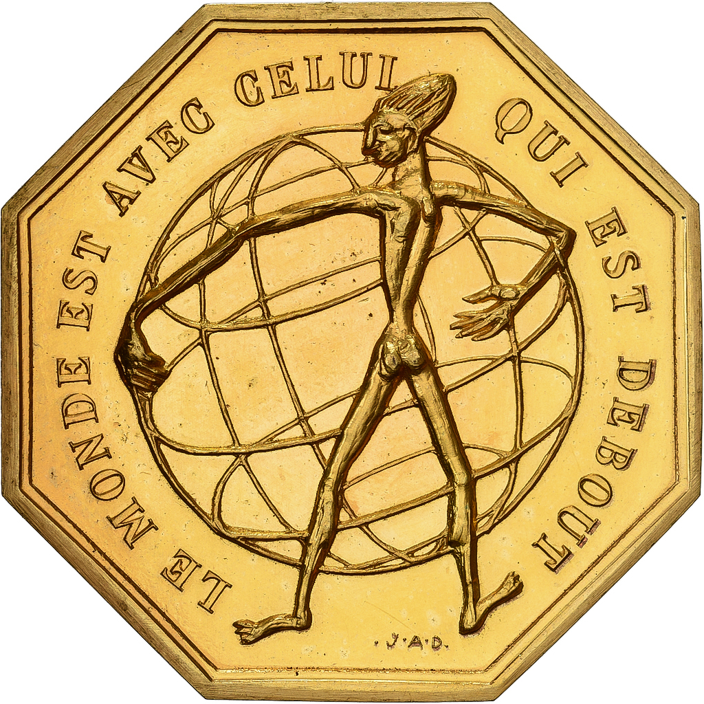 France, Token, Amour et Mariage, Voeux, Gilt Bronze, 