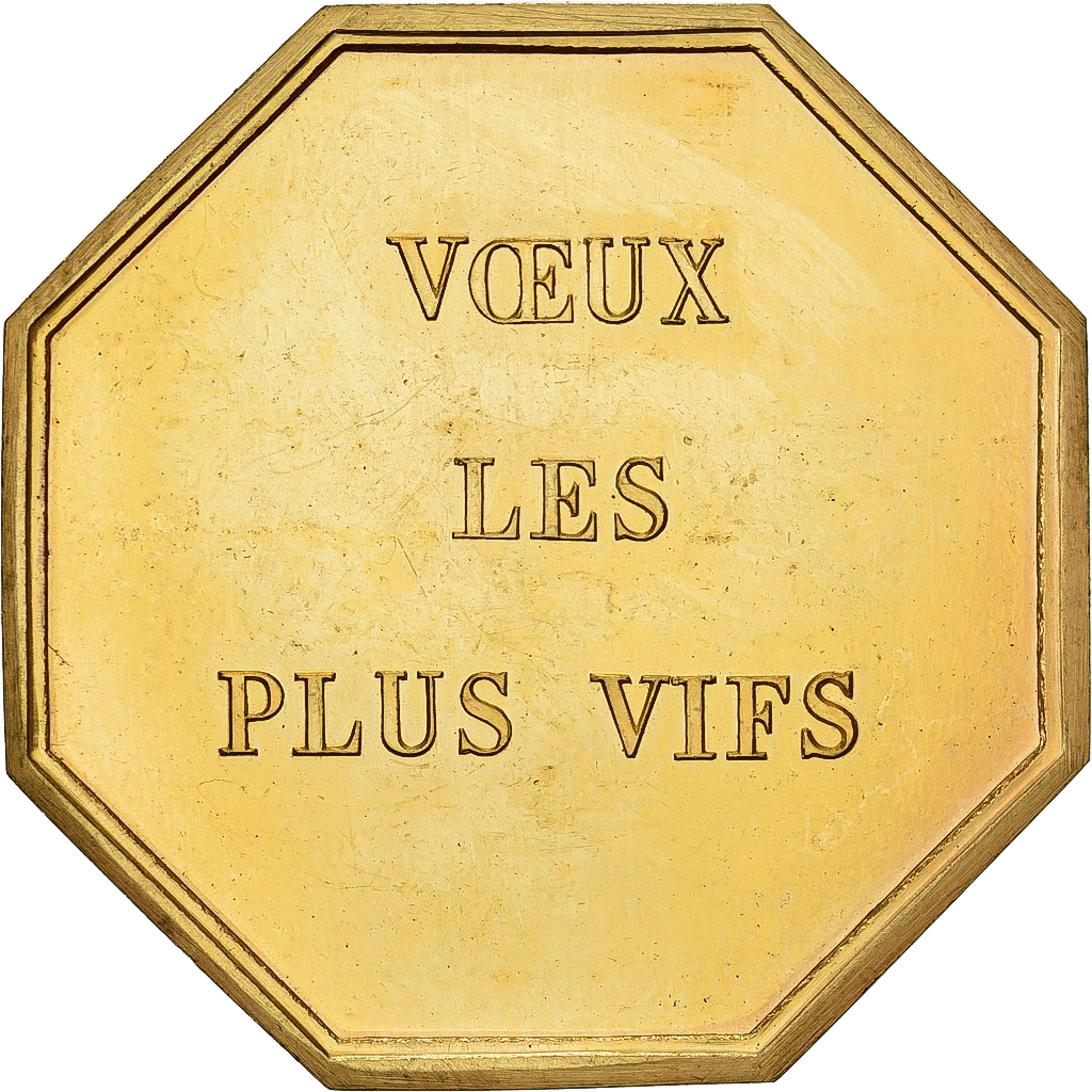 France, Token, Amour et Mariage, Voeux, Gilt Bronze, 