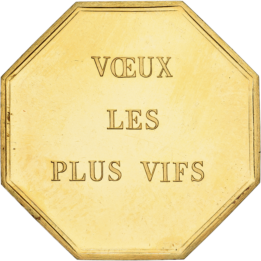 France, Token, Amour et Mariage, Voeux, Gilt Bronze, La Jarrige, 