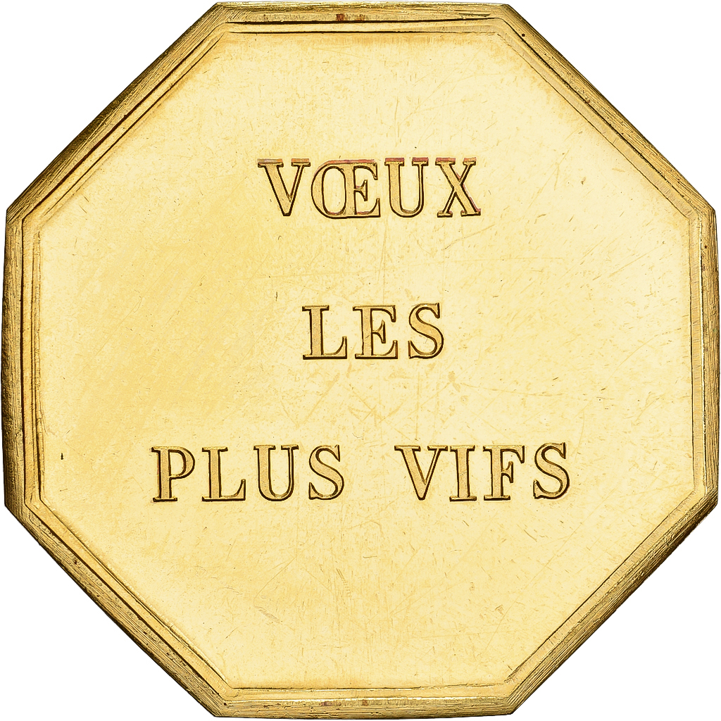 France, Token, Amour et Mariage, Voeux, Gilt Bronze, As aux Jeux, 