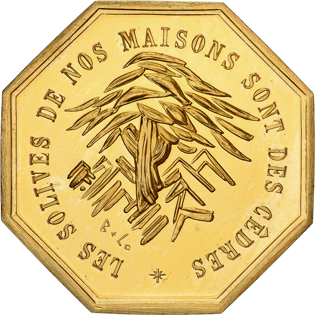 France, Token, Amour et Mariage, Voeux, Gilt Bronze, Belo, 