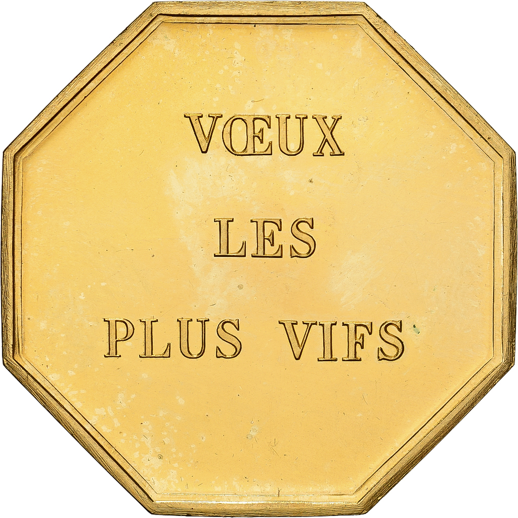 France, Token, Amour et Mariage, Voeux, Gilt Bronze, Belo, 