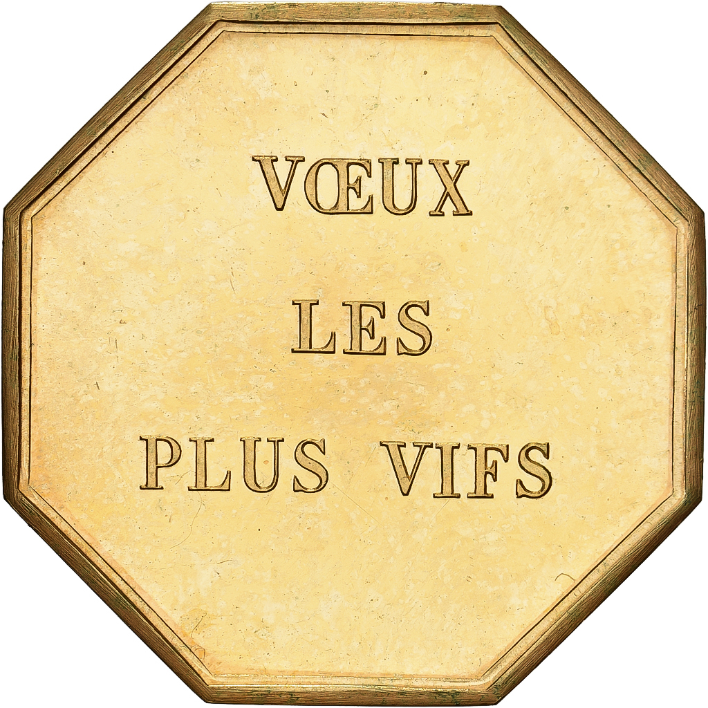 France, Token, Amour et Mariage, Voeux, Gilt Bronze, Gibert, Colombes, 