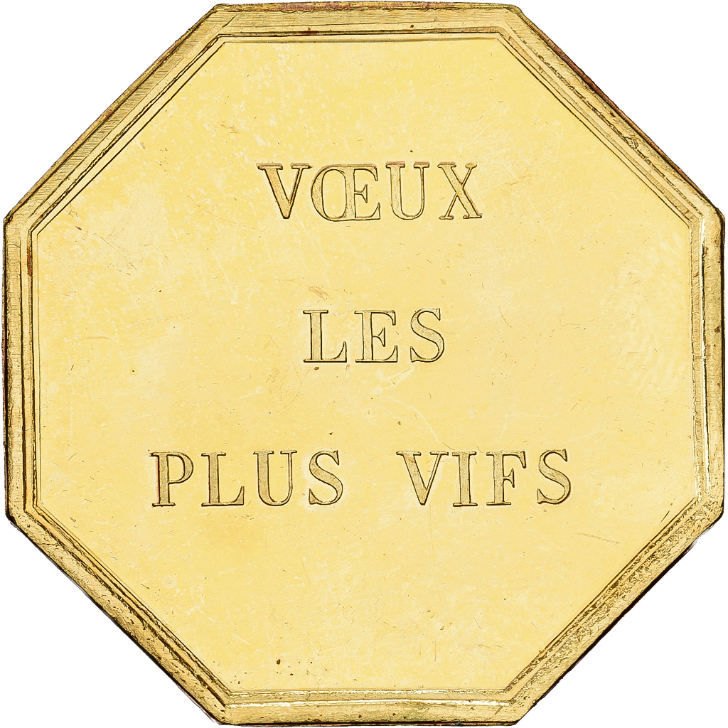 France, Token, Amour et Mariage, Voeux, Gilt Bronze, Zodiaque - Cancer, 