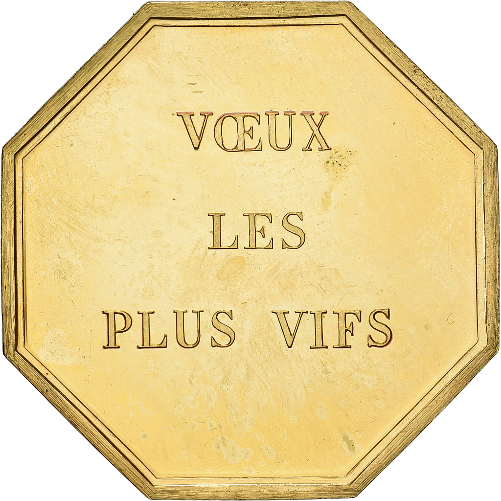 France, Token, Amour et Mariage, Voeux, Gilt Bronze, Colombes, 