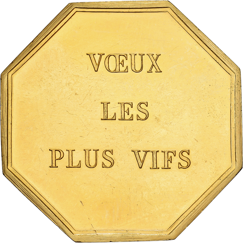 France, Token, Amour et Mariage, Voeux, Gilt Bronze, Marcel Renard, 
