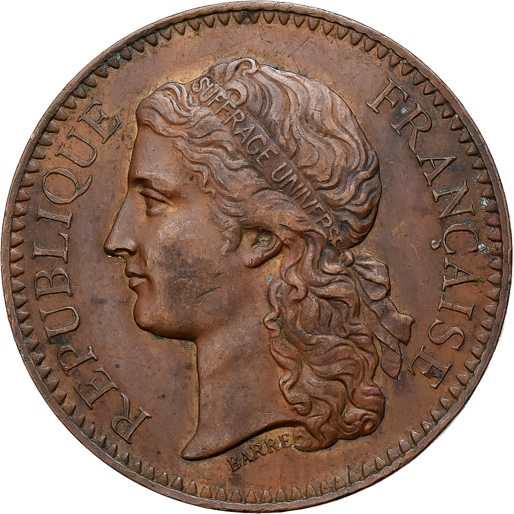 France, Medal, Exposition universelle de Paris, 1878, Copper, Barre, 