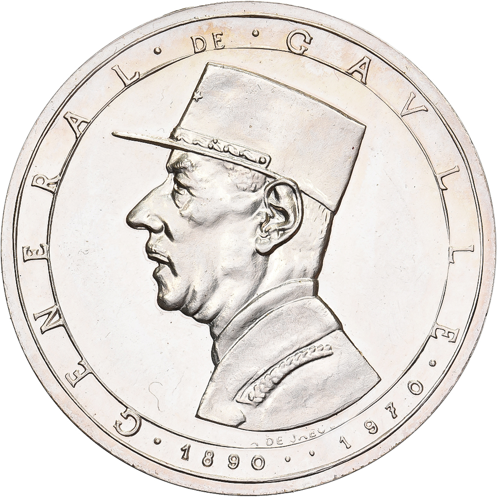 France, Medal, Mémorial du Général de Gaulle, 1972, Silver, De Jaeger, 
