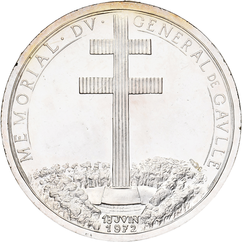 France, Medal, Mémorial du Général de Gaulle, 1972, Silver, De Jaeger, 