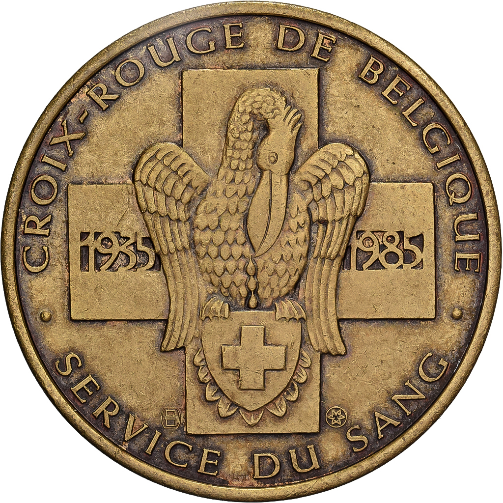 Belgium, Medal, Croix Rouge, Service du Sang, 1985, Bronze, 