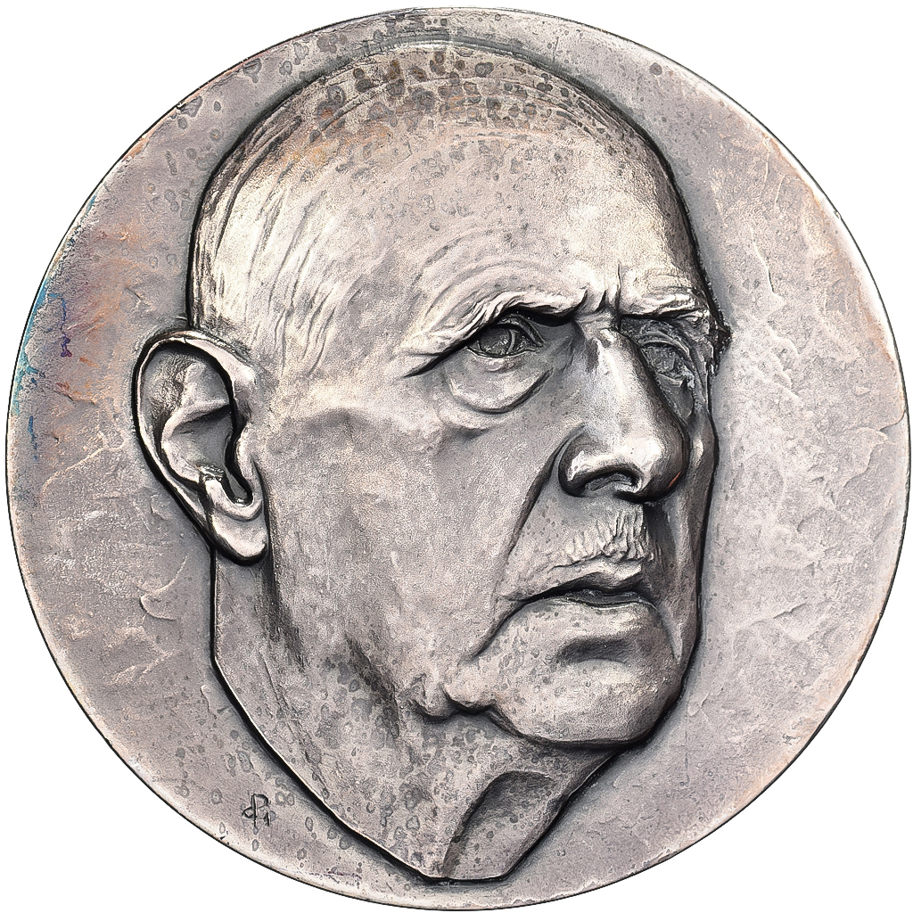 France, Medal, Charles De Gaulle, Silvered bronze, J. Balme, 