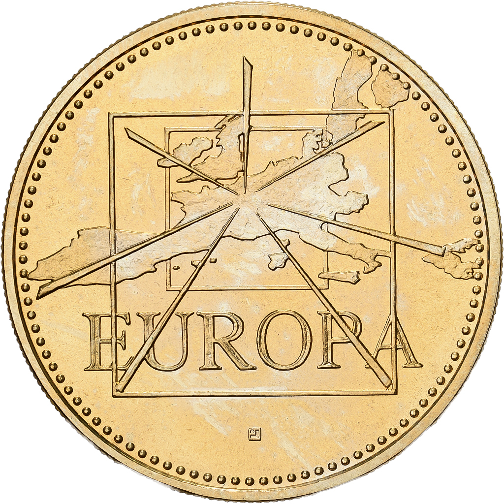 France, Medal, Ecu Europa, 1995, Copper-Nickel Gilt, Rodier, 