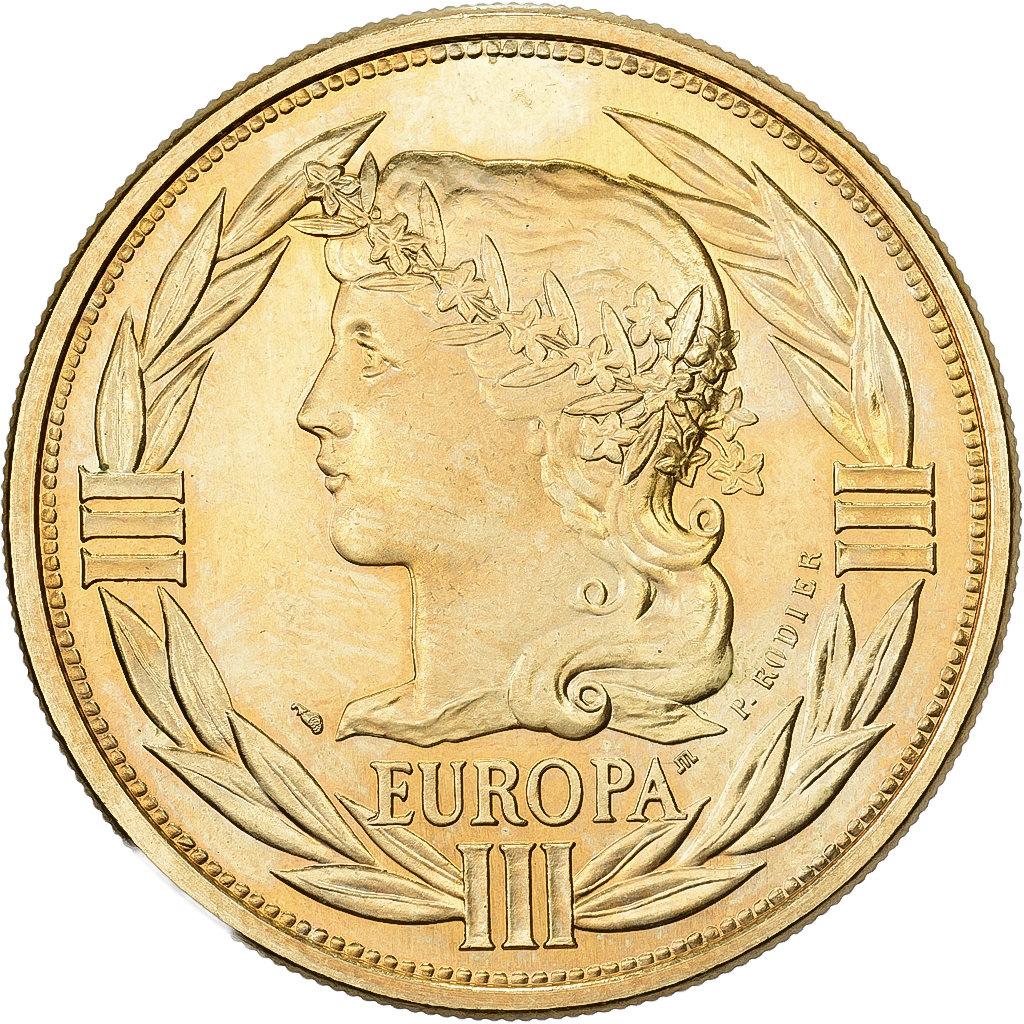 France, Medal, Ecu Europa, 1993, Bronze Florentin, Rodier, 