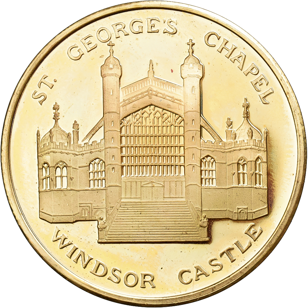 United Kingdom, Medal, Saint Georges Chapel, Windsor Castle, Copper Gilt, 