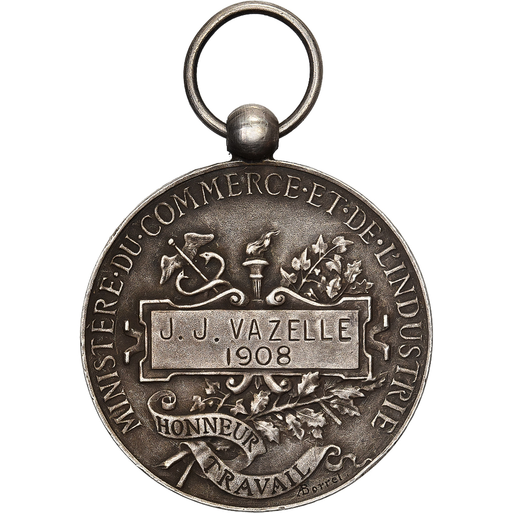 France, Ministère du Commerce et de l'Industrie, Medal, 1908, Very Good