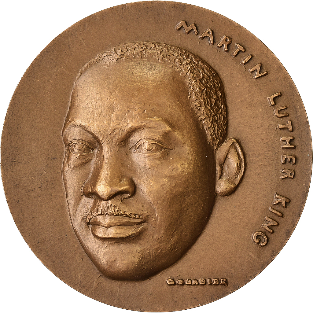 Frankrijk, Medaille, Martin Luther King, Prix nobel de la Paix, 1966, Bronzen