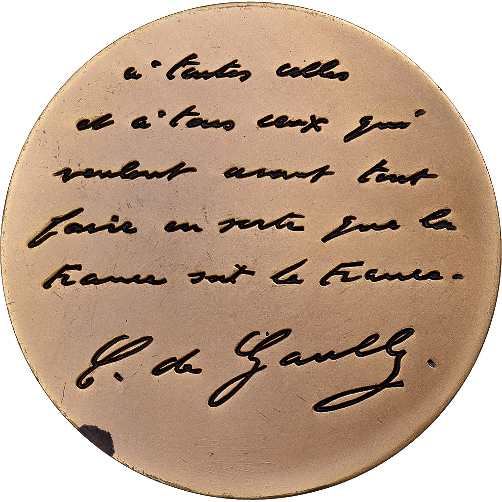 France, Medal, Charles De Gaulle, Bronze, 
