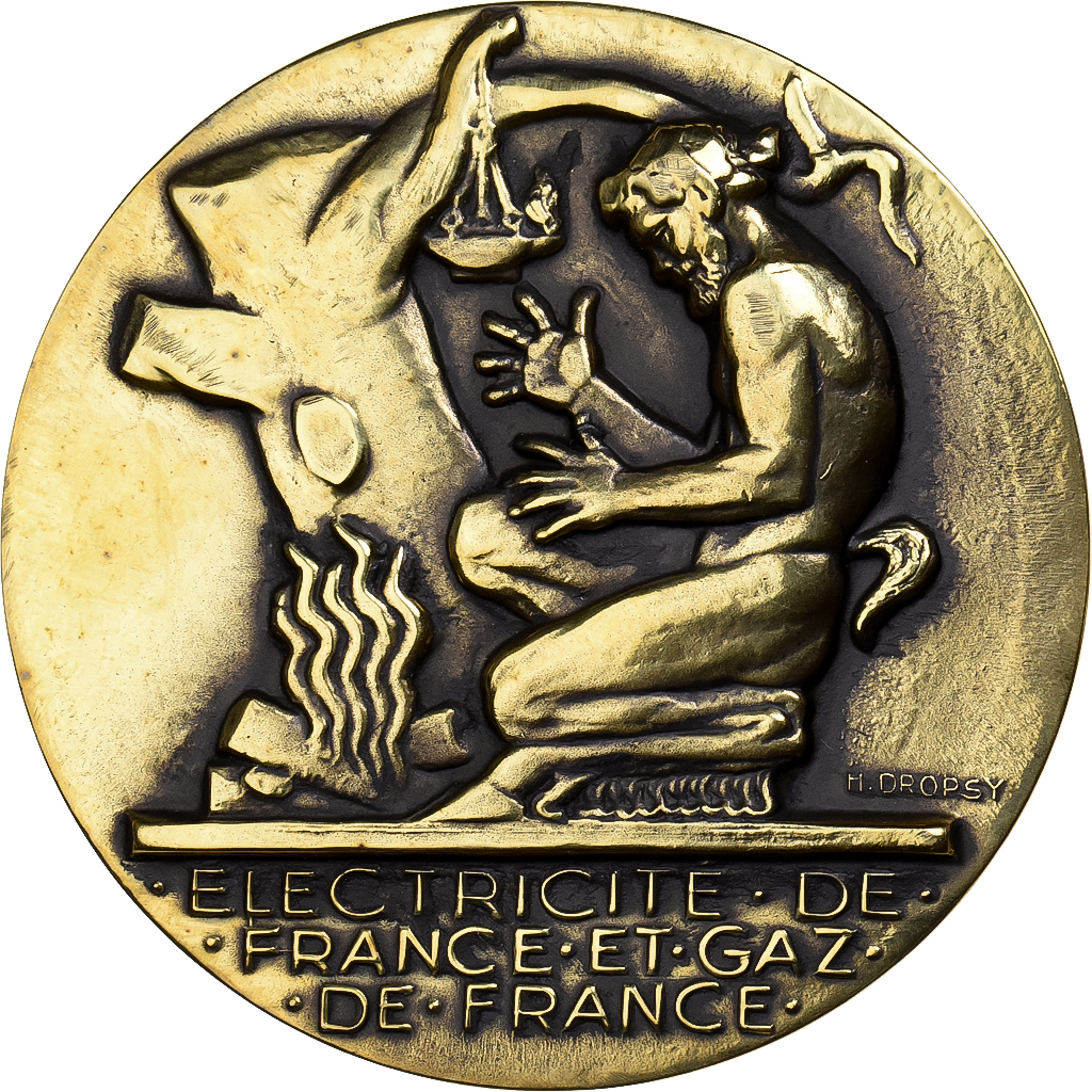 France, Medal, Électricité de France et gaz de France, Bronze, Dropsy