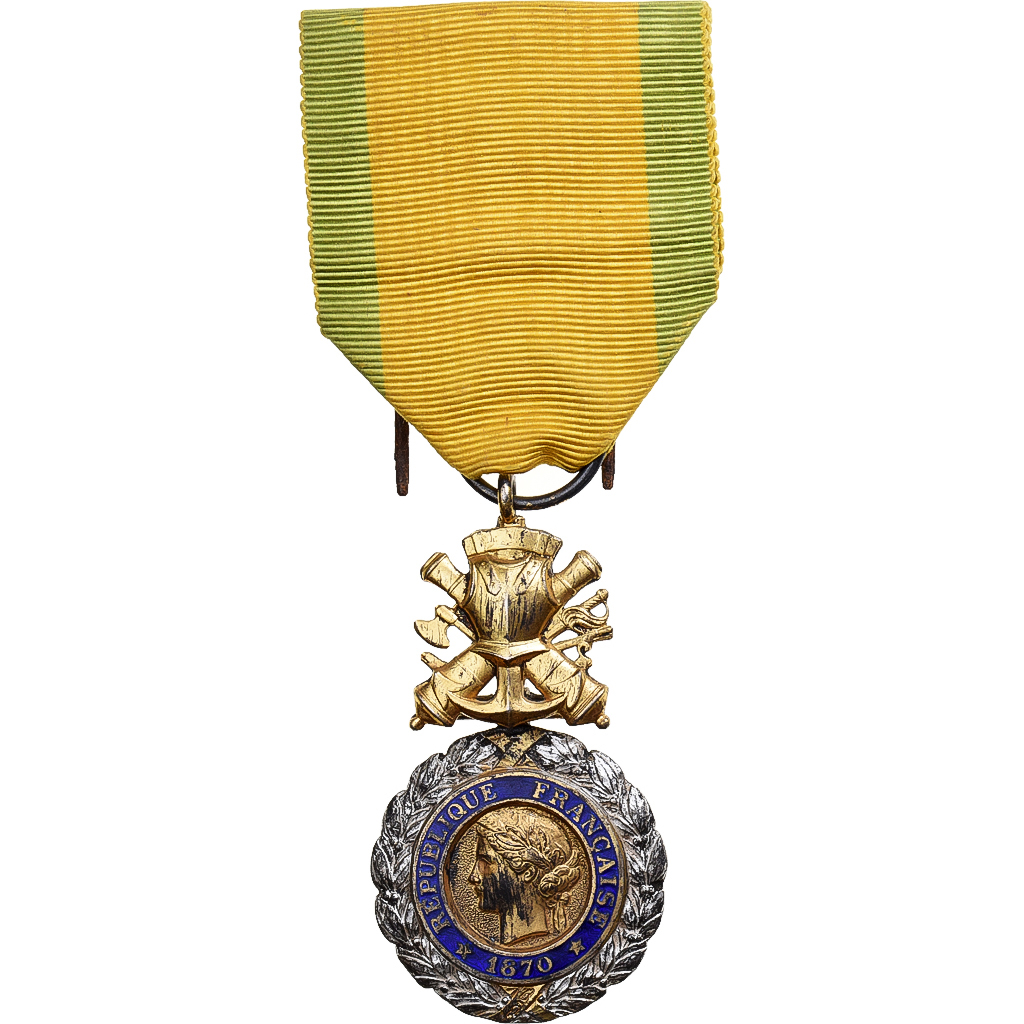 France, Troisième République, Valeur et Discipline, Medal, 1870, Very Good