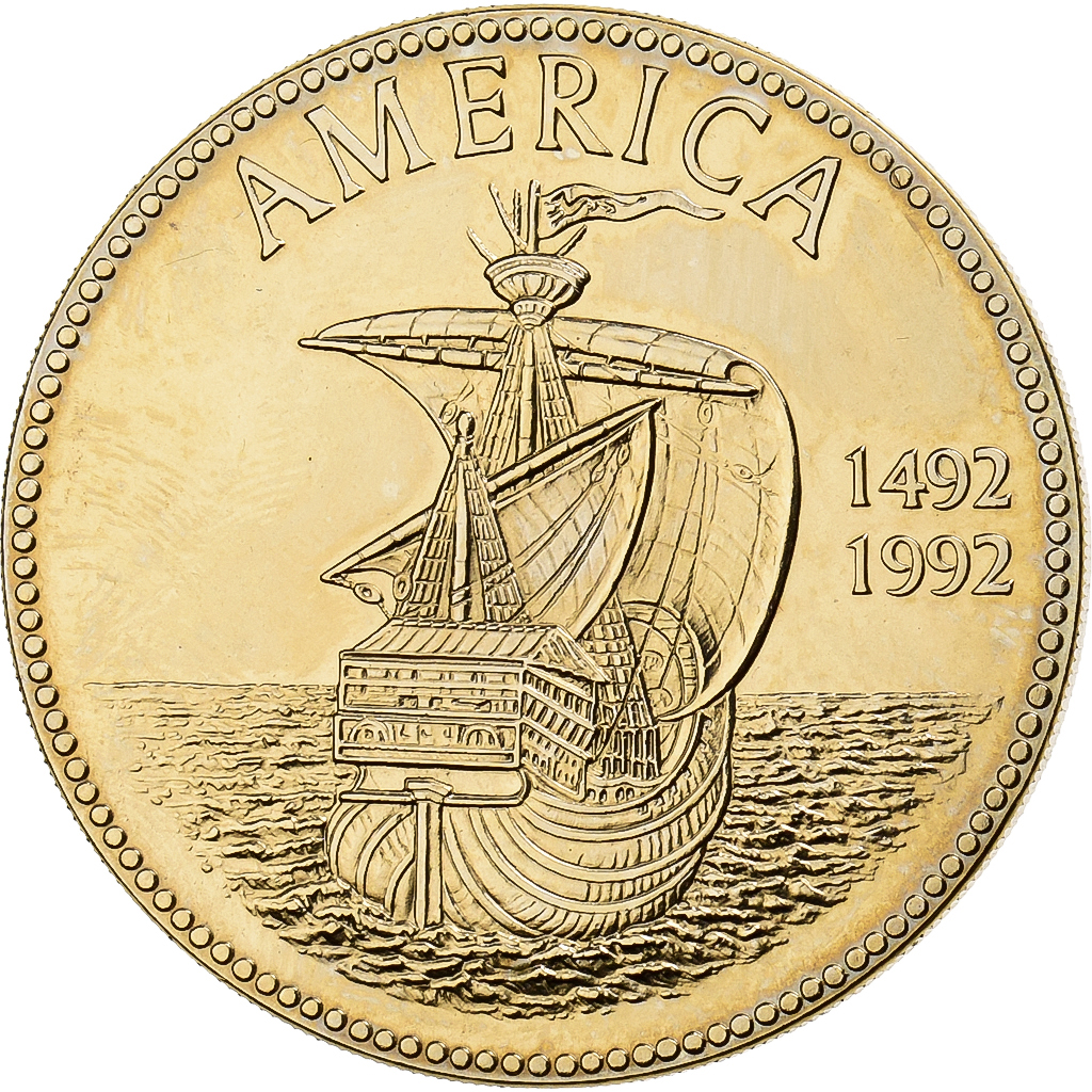 France, Medal, 500ème Anniversaire de la Découverte de l'Amérique, 1992