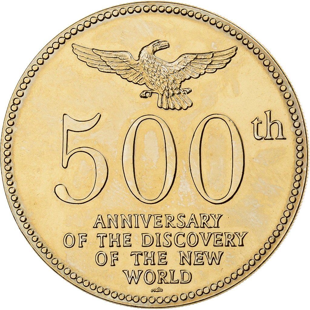 France, Medal, 500ème Anniversaire de la Découverte de l'Amérique, 1992